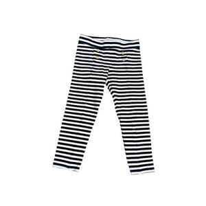 Janie & Jack Navy/White Striped Leggings With Gold Buttons Girls 80% Cotton